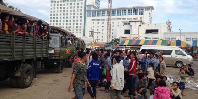 แรงงานเขมรแห่กลับประเทศไม่หยุด ข้ามด่านปอยเปตเกินแสนคน