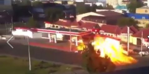 คลิปปั๊มแก๊สระเบิดในรัสเซีย