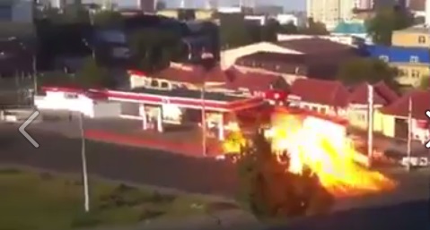 คลิปปั๊มแก๊สระเบิดในรัสเซีย