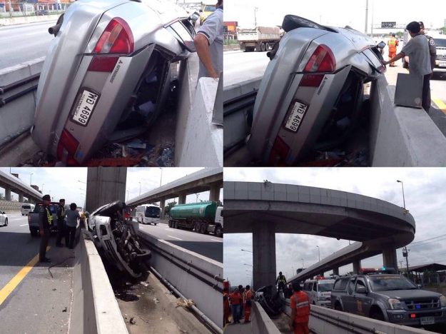 คลิปรถตกสะพานกลับรถ