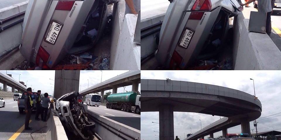 คลิปรถตกสะพานกลับรถ