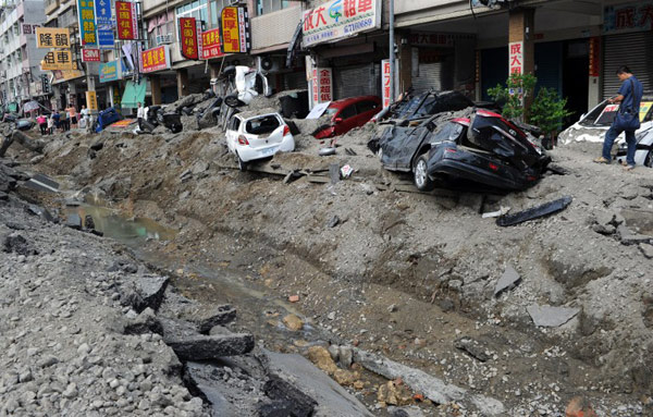 ประมวลภาพความเสียหาย เหตุแก๊สระเบิดในไต้หวัน