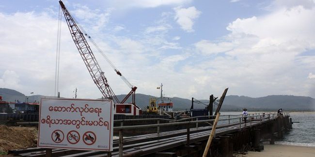 การก่อสร้างท่าเรือชั่วคราวเพื่อใช้ภายในพื้นที่พัฒนาโครงการเขตเศรษฐกิจพิเศษทวาย